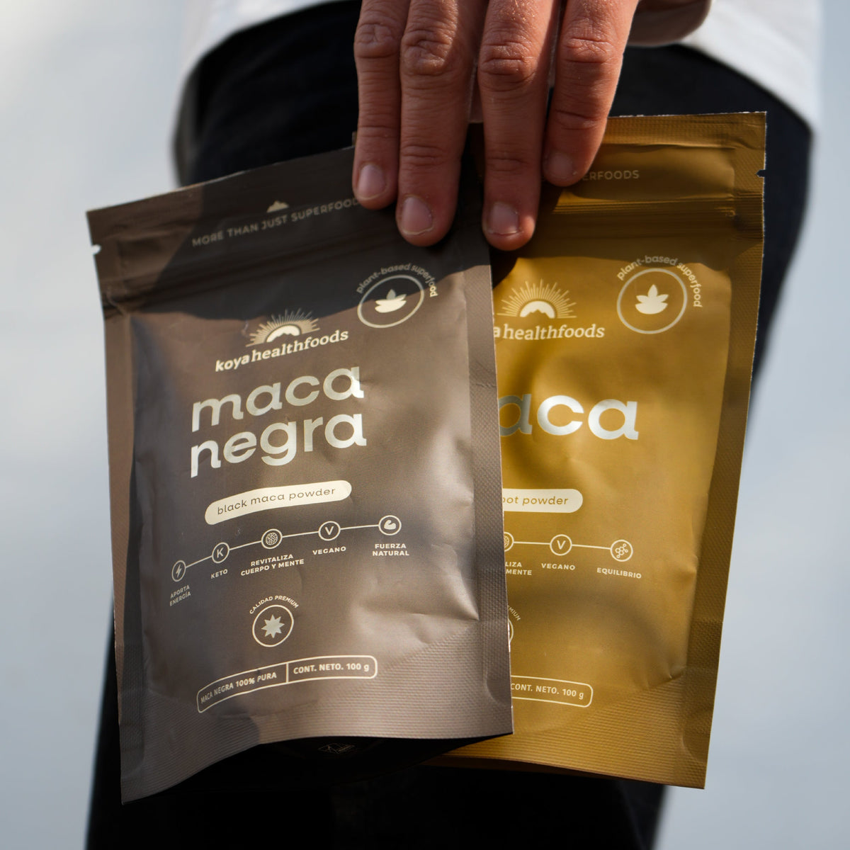 Maca negra y maca amarilla en polvo Koya: misma planta, distinto sabor