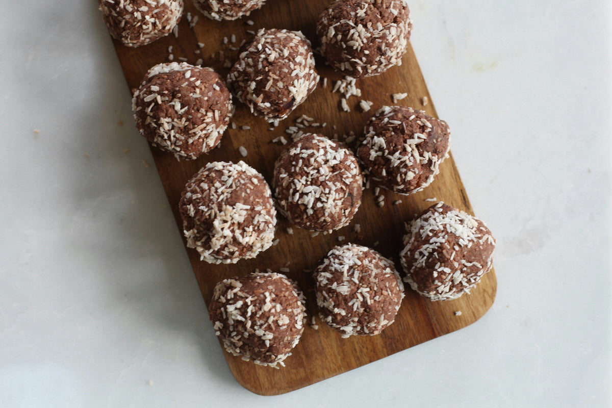 Bites de coco y cacao
