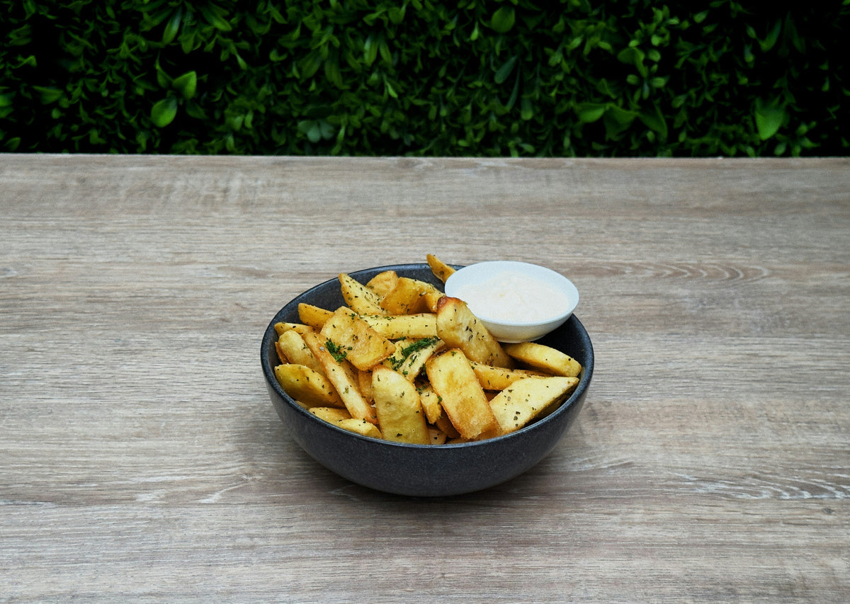 Papas gajo al horno con cúrcuma y romero