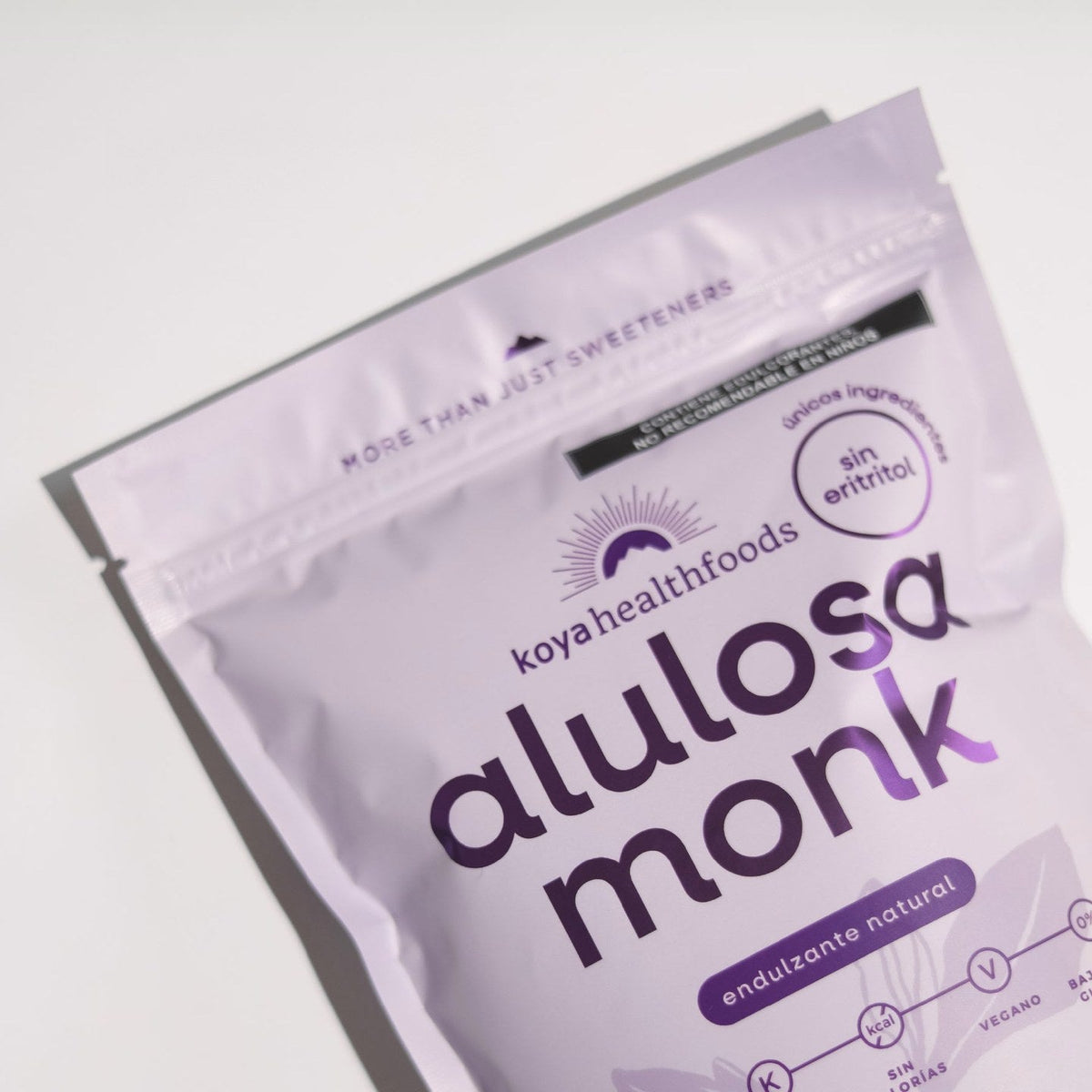 Alulosa Monk Koya: mezcla de alulosa y monk fruit que se usa en la mitad de cantidad que el azúcar