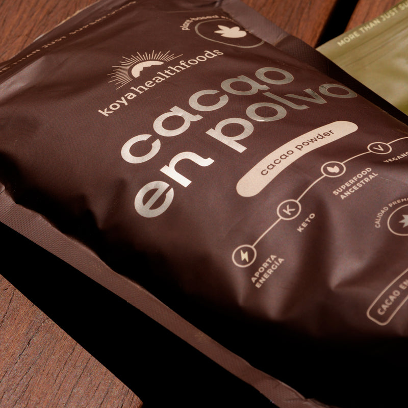 Detalle de la bolsa de Cacao en Polvo Koya