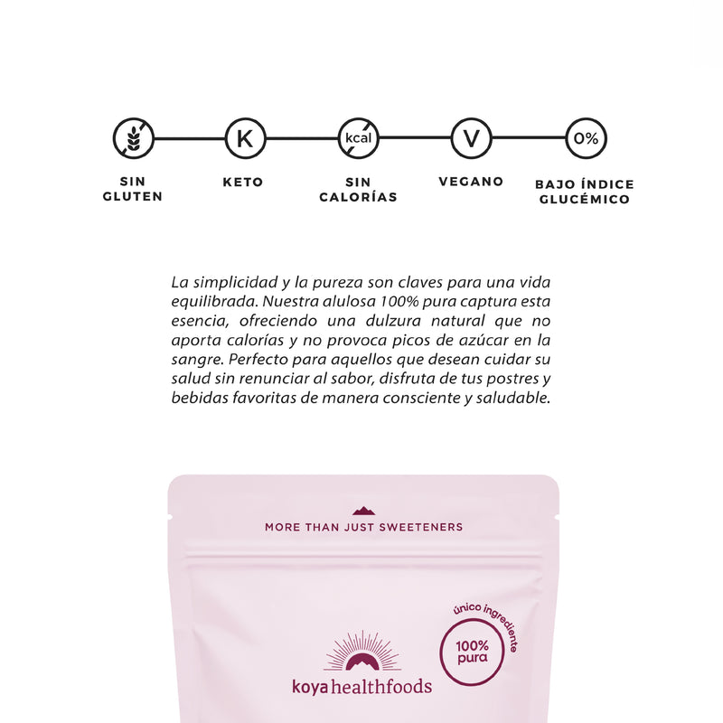 Bolsa de Alulosa Koya de 500 g, endulzante natural sin azúcar añadida